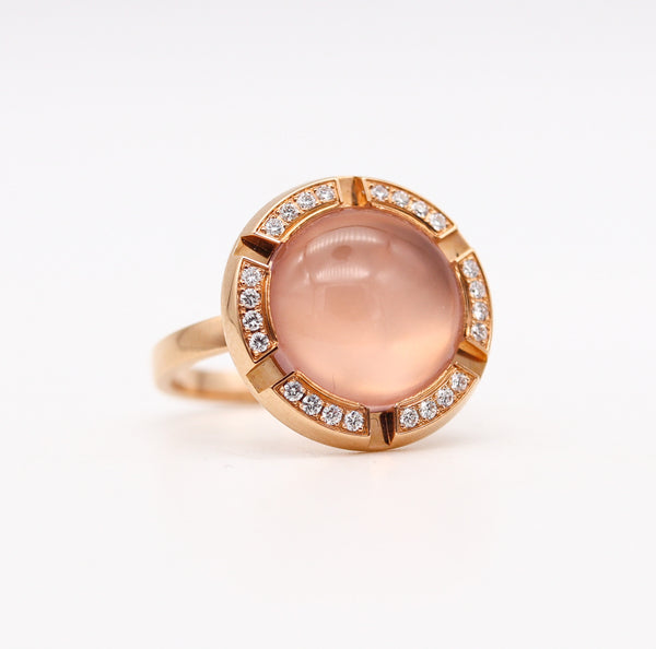 CHAUMET Paris Class-One Ring In 18Kt Gold With Diamonds & Moonstone