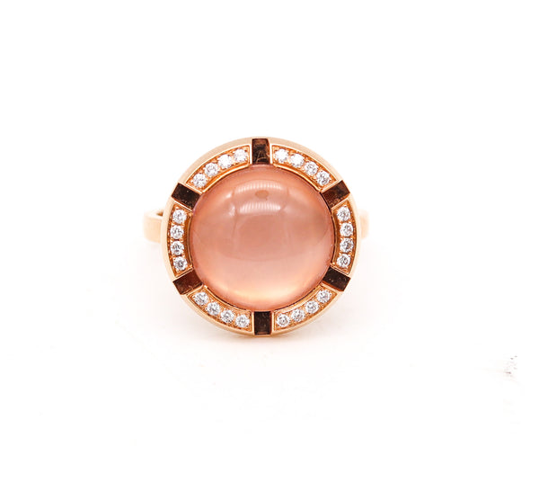 CHAUMET Paris Class-One Ring In 18Kt Gold With Diamonds & Moonstone