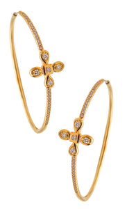 MiMi SO Contemporary Hoops Earrings In 18Kt Yellow Gold With VS Diamonds