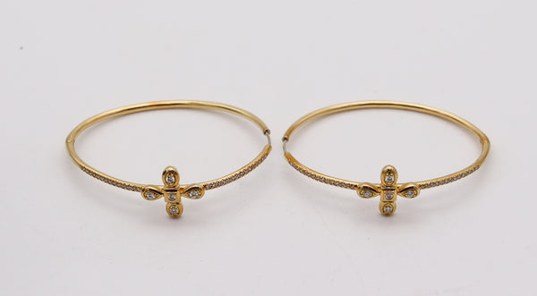 MiMi SO Contemporary Hoops Earrings In 18Kt Yellow Gold With VS Diamonds