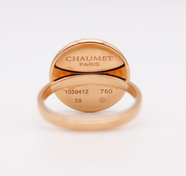 CHAUMET Paris Class-One Ring In 18Kt Gold With Diamonds & Moonstone