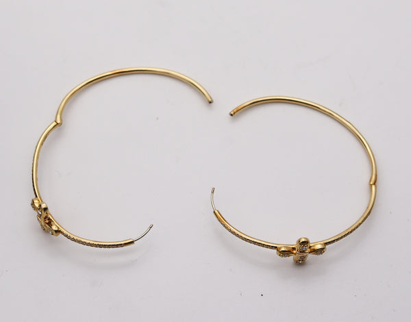 MiMi SO Contemporary Hoops Earrings In 18Kt Yellow Gold With VS Diamonds