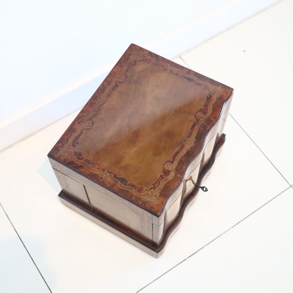 TANTALUS 1860 French Napoleon IIII Liquor Cabined In Precious Woods And Glass