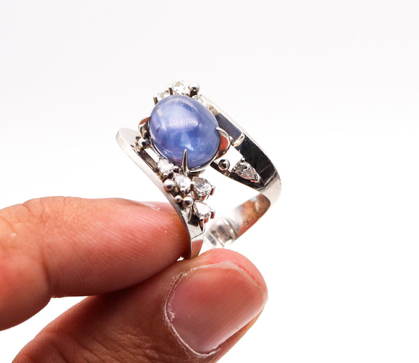 GIA CERTIFIED Cocktail Ring In Platinum With 15.40 Ctw Sapphire And Diamonds