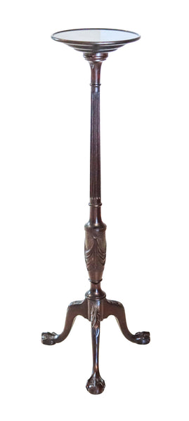 CHIPPENDALE 1890 American Victorian Carved Mahogany Wood Pedestal