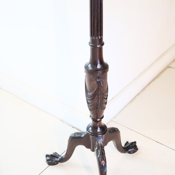 CHIPPENDALE 1890 American Victorian Carved Mahogany Wood Pedestal