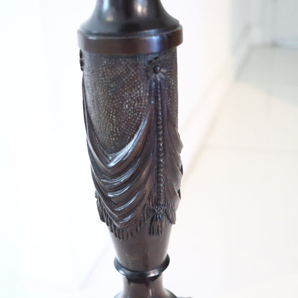 CHIPPENDALE 1890 American Victorian Carved Mahogany Wood Pedestal