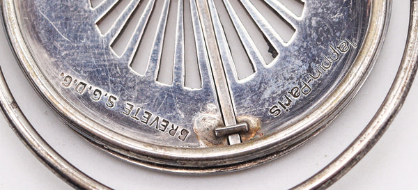 -Mappin Paris 1950 Retro Multiuse Money Clip Sun Clock And Compass In Silver