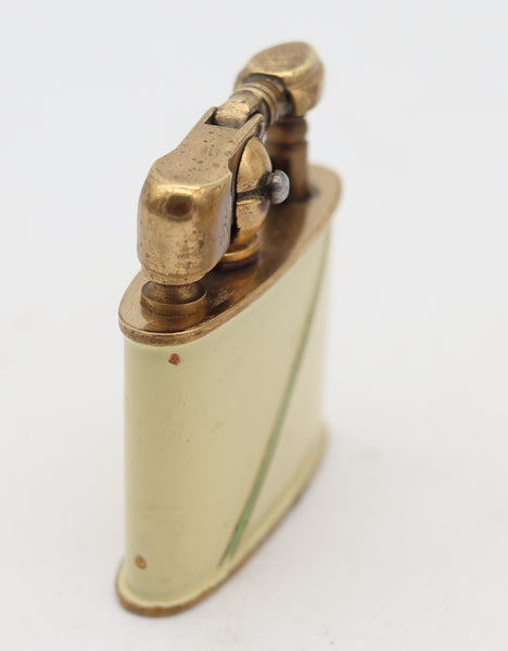 MÜLLER & GRÜNSTEIN 1928 Art-Deco Lacquered Stambul Petrol Lighter In Gilt Brass