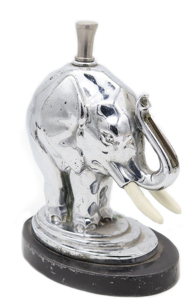 RONSON 1935 Elephant Touch-Tip Striker Lighter Black Cast Steel & Chromed Steel