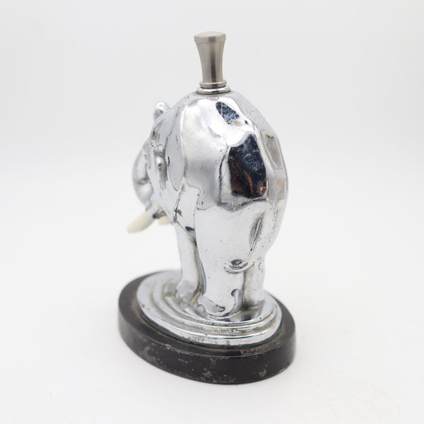RONSON 1935 Elephant Touch-Tip Striker Lighter Black Cast Steel & Chromed Steel