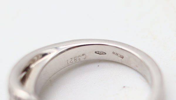 MARINA B. "Bvlgari" Milano Band Ring In 18Kt White Gold With VS Diamonds