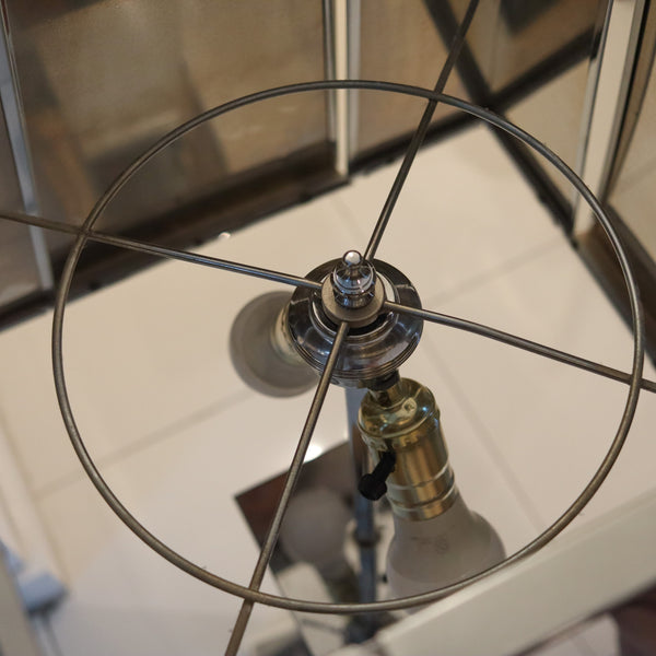 CURTIS JERE 1970 Monumental Skyscraper Table Lamp In Polished Chromed Steel