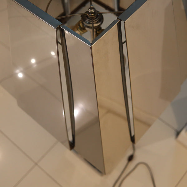 CURTIS JERE 1970 Monumental Skyscraper Table Lamp In Polished Chromed Steel