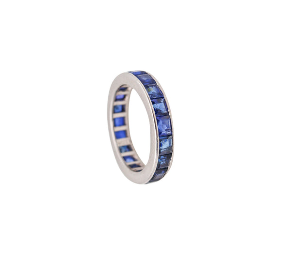 DAVID WEBB 1970 Eternity Ring In Platinum With 3.80 Ctw In Blue Sapphires