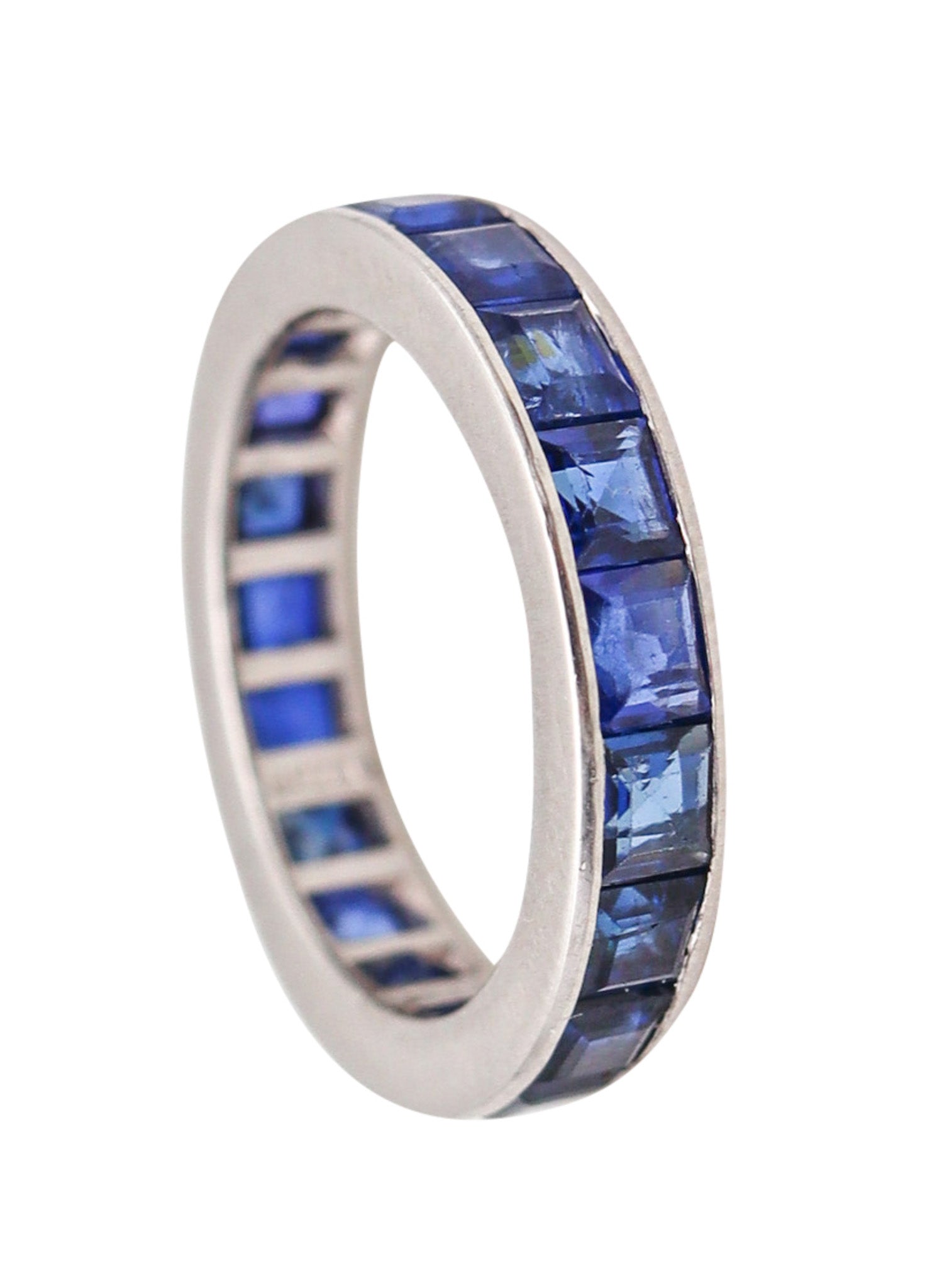 DAVID WEBB 1970 Eternity Ring In Platinum With 3.80 Ctw In Blue Sapphires