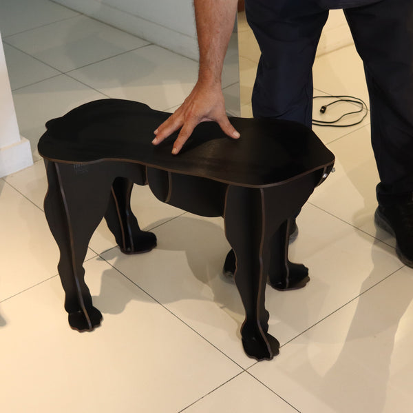 DOG-SHAPED Table An Unusual Modernist Side-Table Accent in Black Plywood