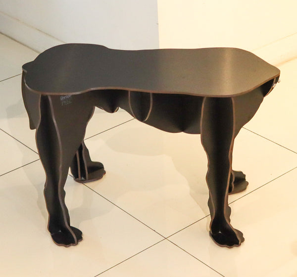 DOG-SHAPED Table An Unusual Modernist Side-Table Accent in Black Plywood