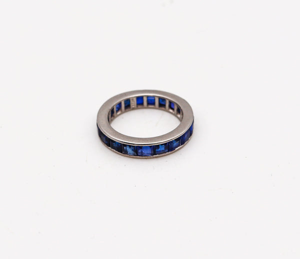 DAVID WEBB 1970 Eternity Ring In Platinum With 3.80 Ctw In Blue Sapphires