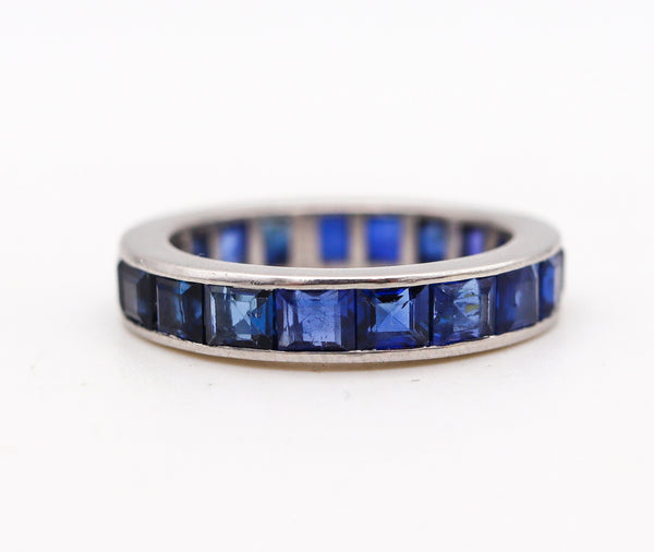 DAVID WEBB 1970 Eternity Ring In Platinum With 3.80 Ctw In Blue Sapphires