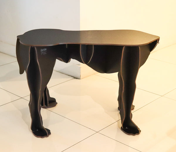 DOG-SHAPED Table An Unusual Modernist Side-Table Accent in Black Plywood