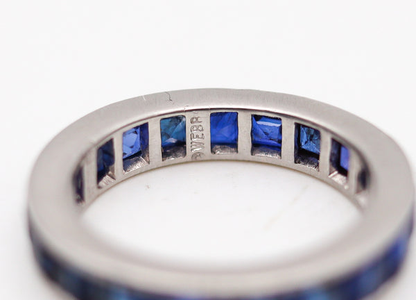 DAVID WEBB 1970 Eternity Ring In Platinum With 3.80 Ctw In Blue Sapphires