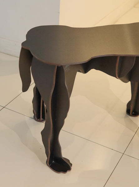 DOG-SHAPED Table An Unusual Modernist Side-Table Accent in Black Plywood