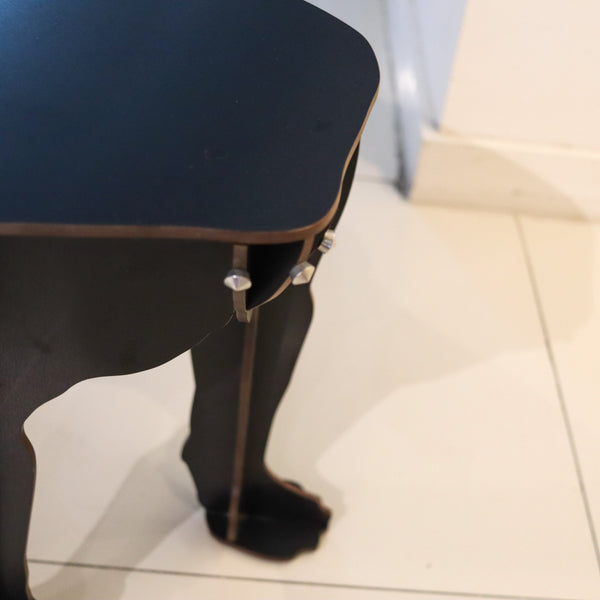 DOG-SHAPED Table An Unusual Modernist Side-Table Accent in Black Plywood