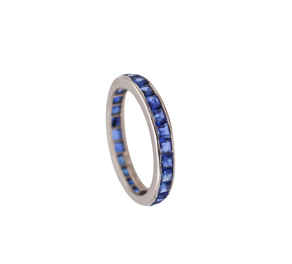 TIFFANY & CO. 1930 Art Deco Eternity ring In Platinum With 1.82 Ctw In Sapphires