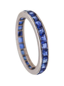 TIFFANY & CO. 1930 Art Deco Eternity ring In Platinum With 1.82 Ctw In Sapphires