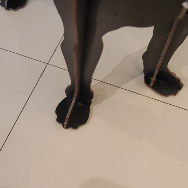 DOG-SHAPED Table An Unusual Modernist Side-Table Accent in Black Plywood