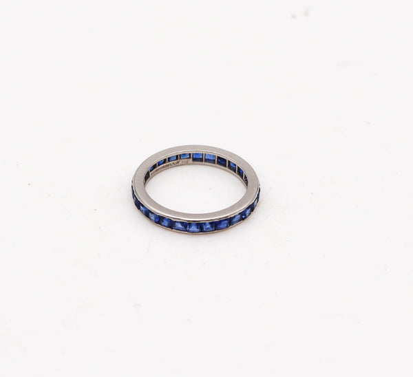 TIFFANY & CO. 1930 Art Deco Eternity ring In Platinum With 1.82 Ctw In Sapphires