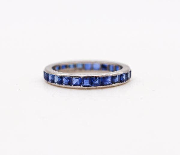 TIFFANY & CO. 1930 Art Deco Eternity ring In Platinum With 1.82 Ctw In Sapphires