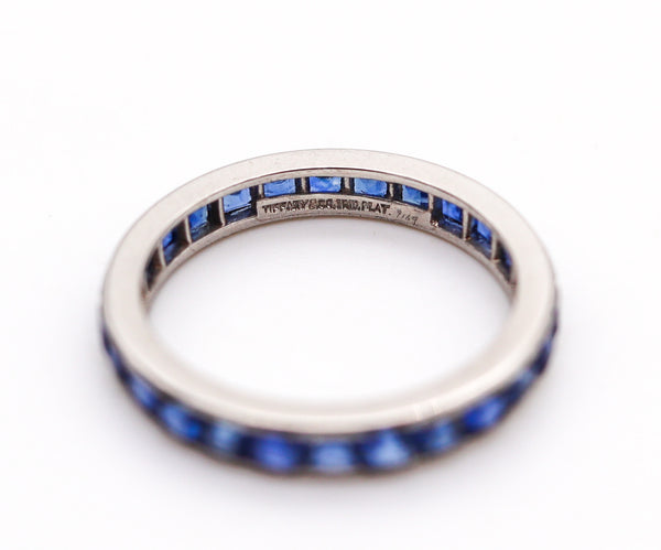 TIFFANY & CO. 1930 Art Deco Eternity ring In Platinum With 1.82 Ctw In Sapphires