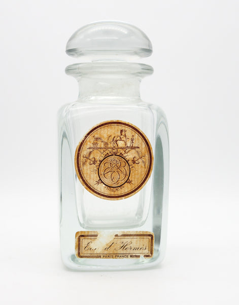 -Hermes Paris 1950 Vintage Large Eau D' Hermes Bottle In Crystal With Lid