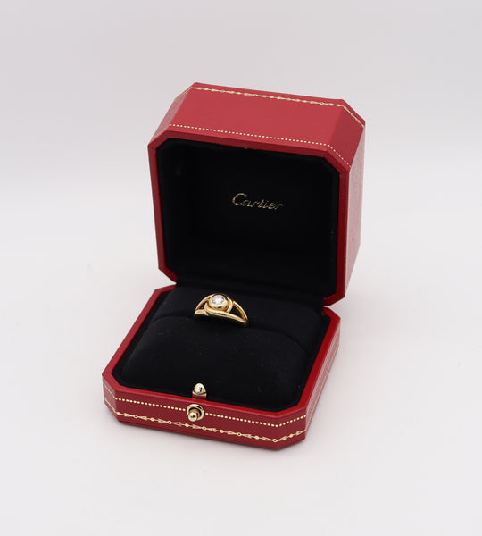 CARTIER Paris 1970 Gipsy Ring In 18Kt Yellow Gold With One VS Diamond