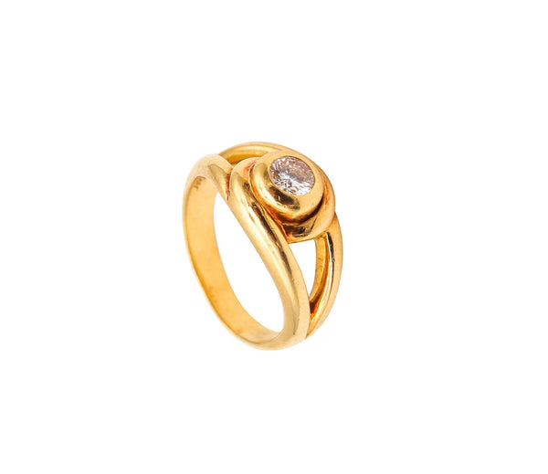 CARTIER Paris 1970 Gipsy Ring In 18Kt Yellow Gold With One VS Diamond