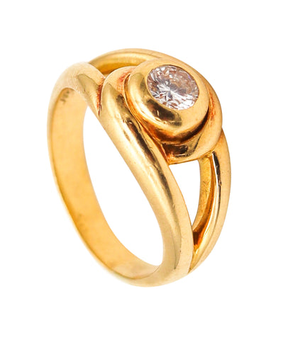 CARTIER Paris 1970 Gipsy Ring In 18Kt Yellow Gold With One VS Diamond