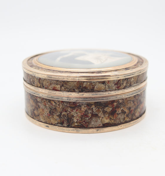 PIET-JOSEPH SAUVAGE 1780 BVLGARI Paint Round Box In 18Kt Gold With Fitted Box
