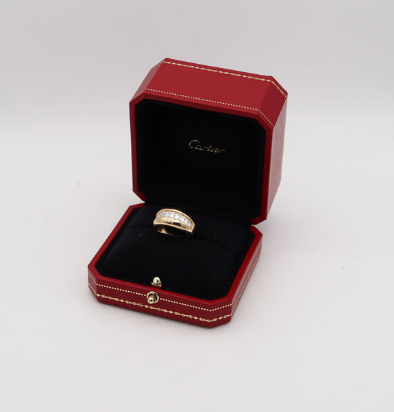 CARTIER Paris 1970 Band Ring In 18Kt Yellow Gold With 1.45 Ctw Diamonds