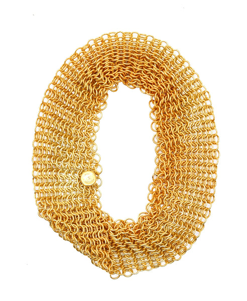 TIFFANY & CO. 1982 Elsa Peretti Mesh Bracelet in 18Kt Gold Vermeil Over Sterling