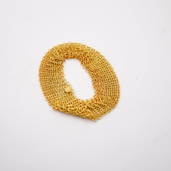 TIFFANY & CO. 1982 Elsa Peretti Mesh Bracelet in 18Kt Gold Vermeil Over Sterling