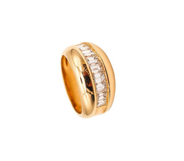 CARTIER Paris 1970 Band Ring In 18Kt Yellow Gold With 1.45 Ctw Diamonds