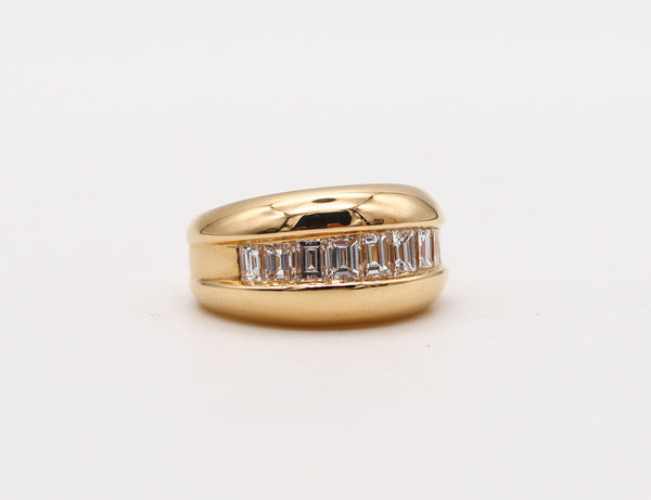 CARTIER Paris 1970 Band Ring In 18Kt Yellow Gold With 1.45 Ctw Diamonds