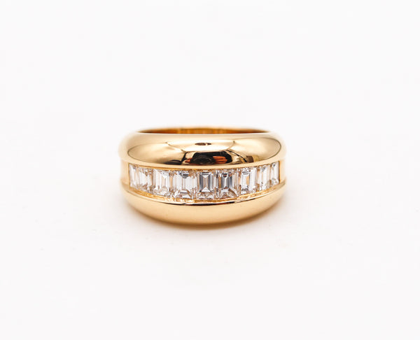 CARTIER Paris 1970 Band Ring In 18Kt Yellow Gold With 1.45 Ctw Diamonds