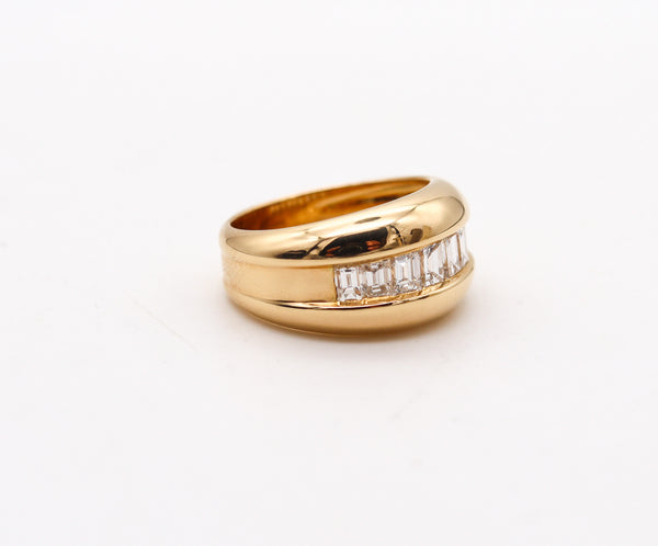 CARTIER Paris 1970 Band Ring In 18Kt Yellow Gold With 1.45 Ctw Diamonds