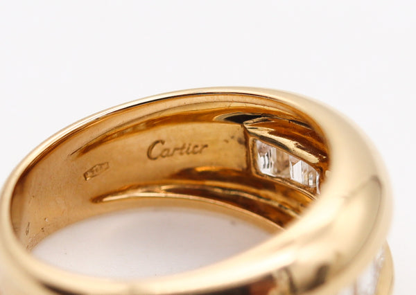 CARTIER Paris 1970 Band Ring In 18Kt Yellow Gold With 1.45 Ctw Diamonds