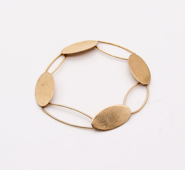 BETTY COOKE 1980 Geometric Open Ovals Bracelet In 14Kt Yellow Gold