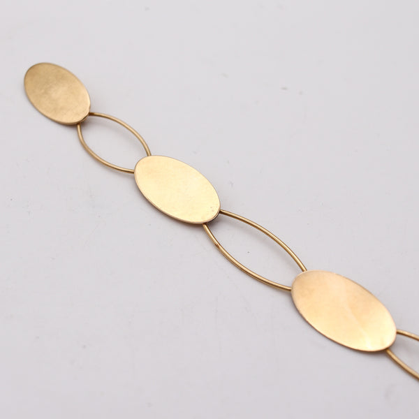 BETTY COOKE 1980 Geometric Open Ovals Bracelet In 14Kt Yellow Gold