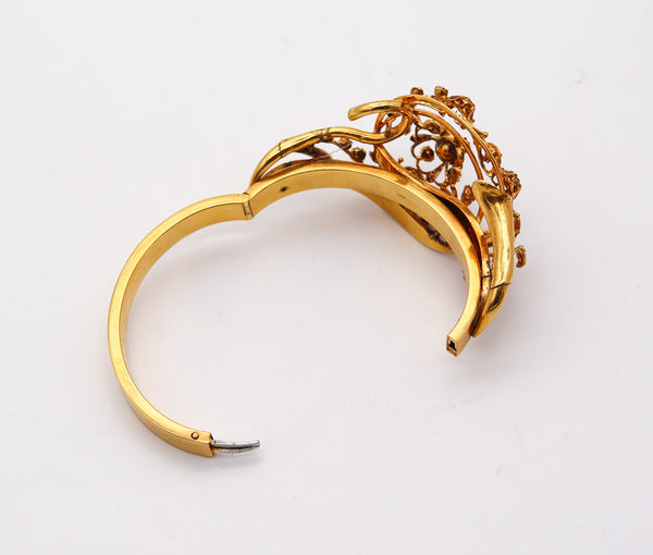 TIFFANY & Co. 1880 Victorian Bracelet In 14Kt Yellow Gold With Rose Cut Diamonds